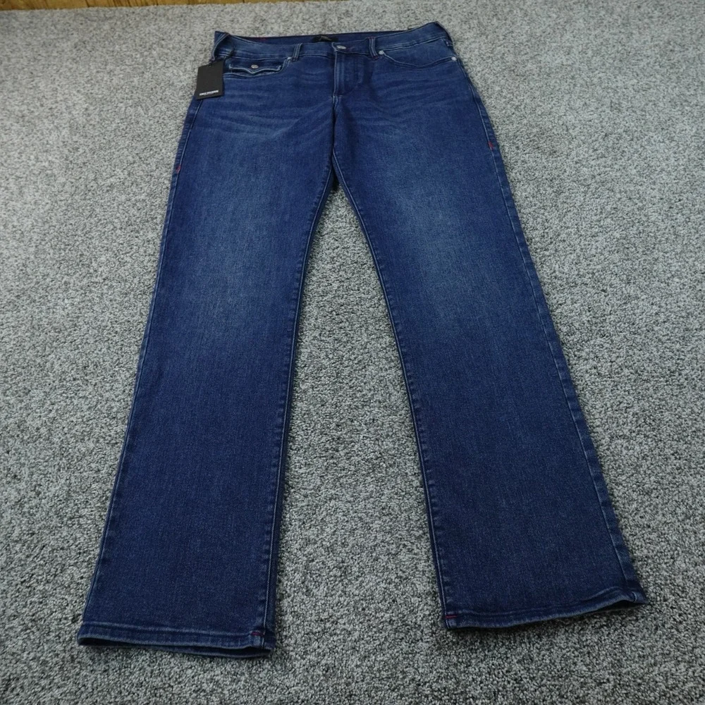 NEW True Religion Jeans Mens 34X32 Dark Blue Denim Ricky Relaxed Straight Pants